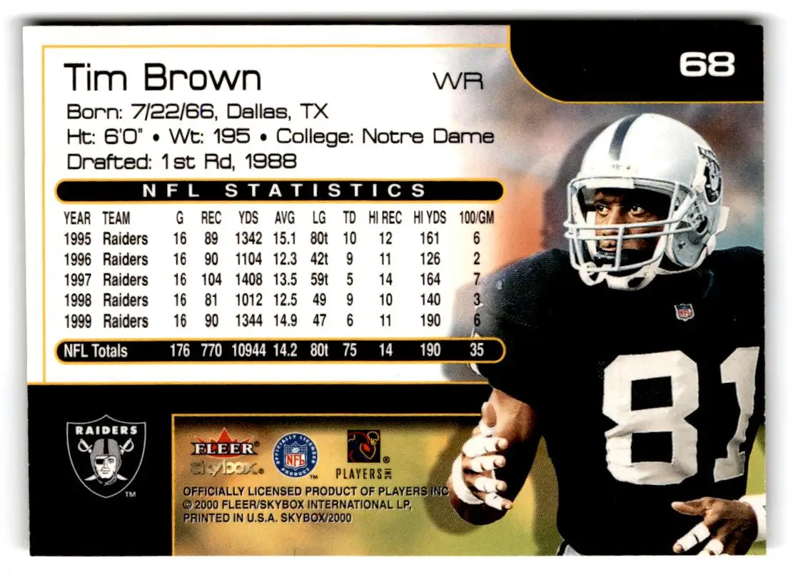 2000 SkyBox #68 Tim Brown - Collectible Card