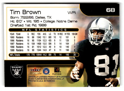 2000 SkyBox #68 Tim Brown - Collectible Card