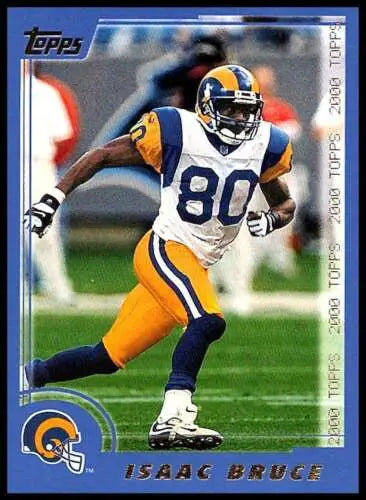 2000 Topps #140 Isaac Bruce football card with original gloss, Rams collectible by Simply Sandoval