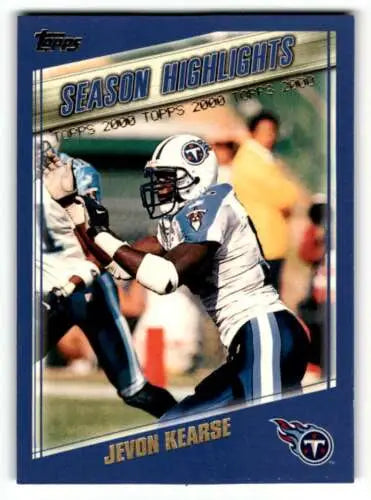 Jevon Kearse Tennessee Titans football card featuring original gloss and EX/NM condition