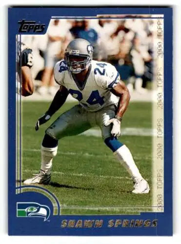 Shawn Springs Seattle Seahawks football card from 2000 Topps in original gloss condition
