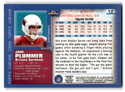 2000 Topps Chrome #12 Jake Plummer - Trading Cards