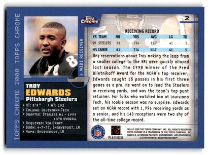2000 Topps Chrome #2 Troy Edwards - Trading Card