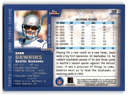 2000 Topps Chrome #38 Sean Dawkins - Trading Cards