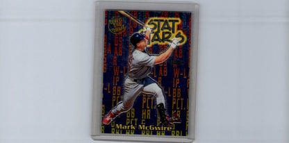 2000 Topps Chrome OTG6 Mark McGwire trading card in protective case featuring batting pose
