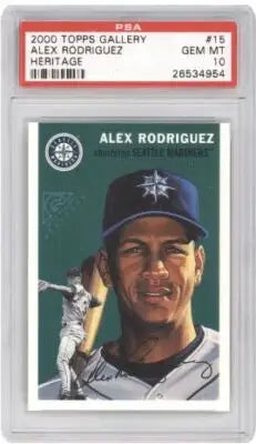 Graded 2000 Topps Gallery Heritage Alex Rodriguez baseball card PSA 10