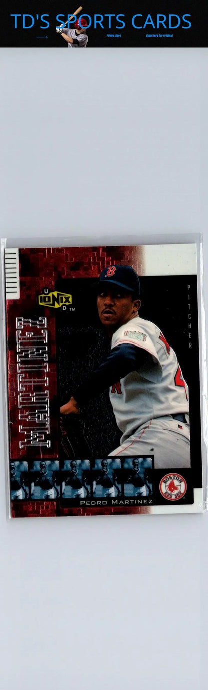 Pedro Martinez baseball card from 2000 UD Ionix trading cards series
