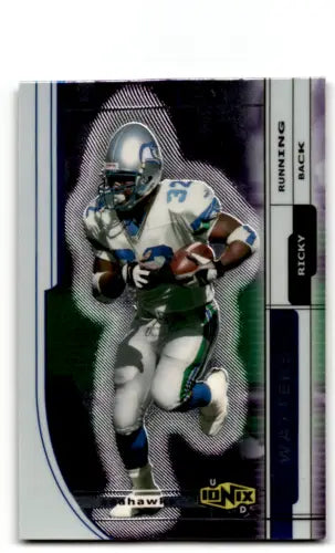 Football trading card of Ricky Watters featuring original gloss from 2000 UD Ionix