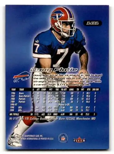 2000 Ultra #101 Doug Flutie Buffalo Bills Football Card with original gloss finish