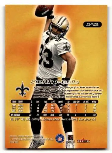 Keith Poole 2000 Ultra #141 New Orleans Saints Football Card original gloss condition