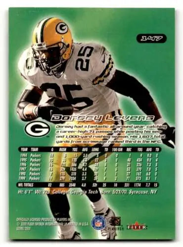 Dorsey Levens Green Bay football card featuring original gloss and EX/NM condition