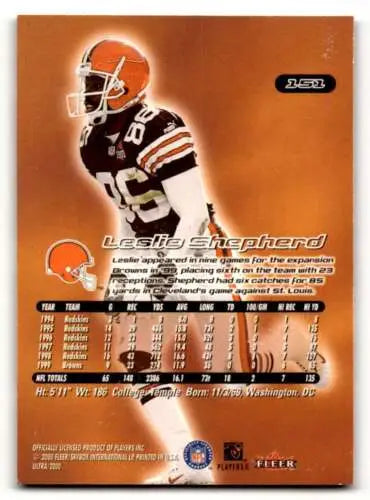 Leslie Shepherd Cleveland Browns football card in original gloss 2000 Ultra #151