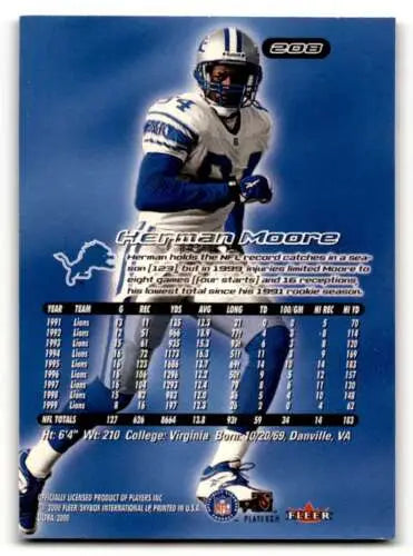 Herman Moore Detroit Lions football card 2000 Ultra original gloss EX/NM condition