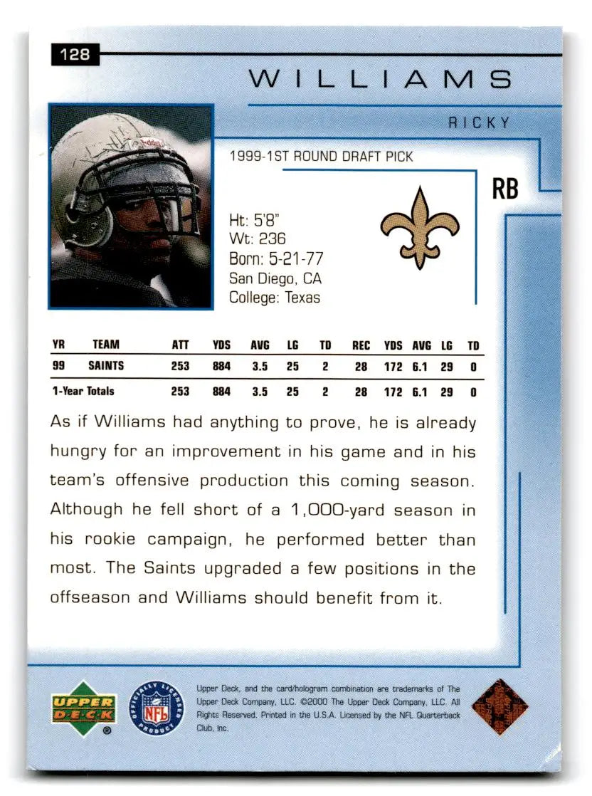 2000 Upper Deck #128 Ricky Williams - Trading Card