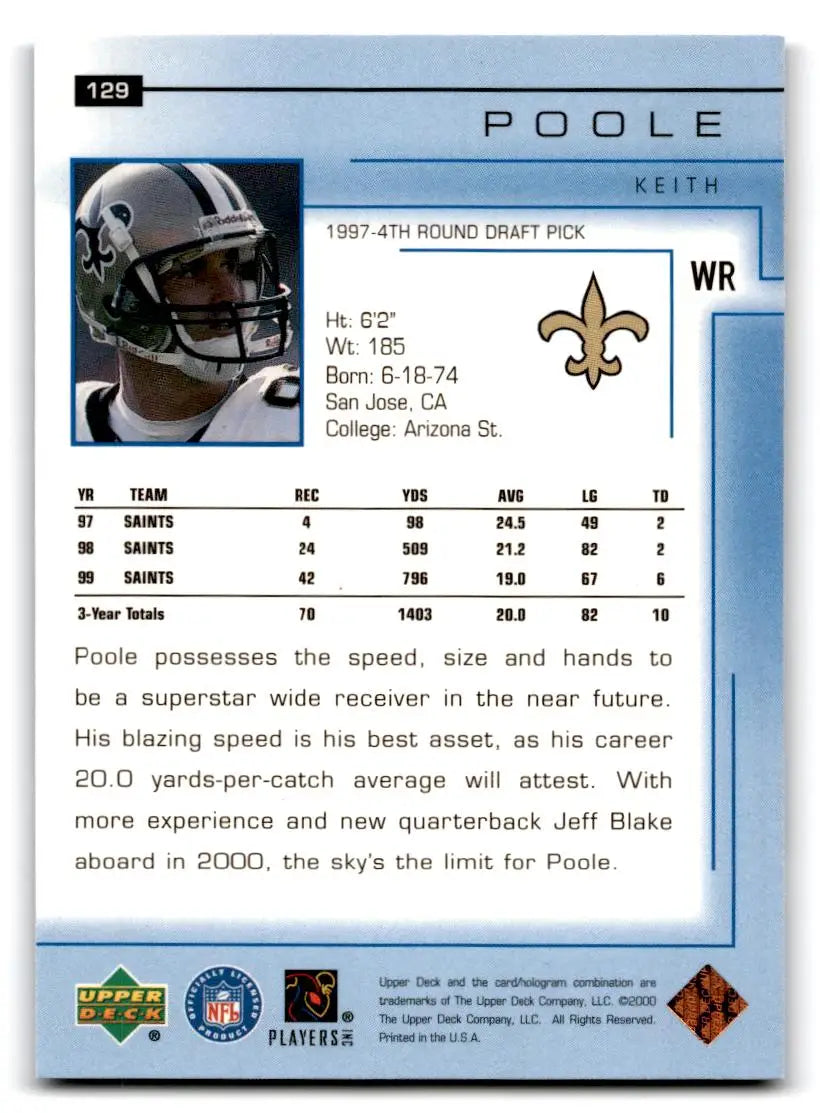 2000 Upper Deck #129 Keith Poole - Trading Card
