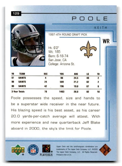 2000 Upper Deck #129 Keith Poole - Trading Card