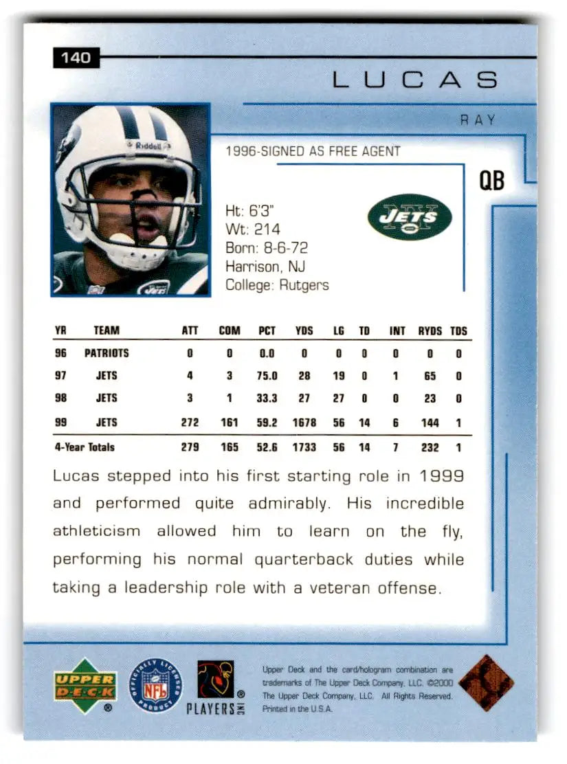 2000 Upper Deck #140 Ray Lucas - Trading Card