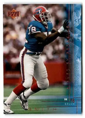 Football player in action from 2000 Upper Deck #219 Bruce Smith trading cards