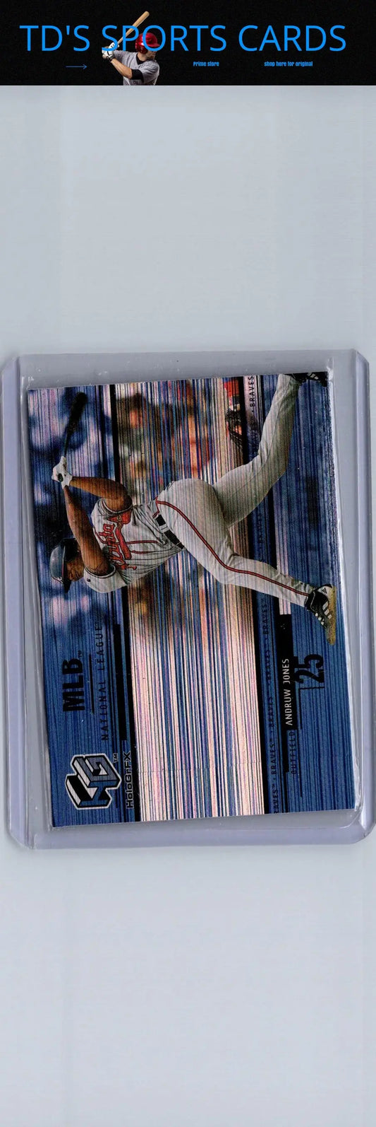 Baseball trading card featuring Andruw Jones from 2000 Upper Deck HoloGrFX collection