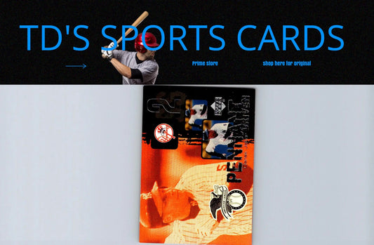 Derek Jeter 2000 Upper Deck PD1 Derek Jeter Pennant Driven baseball card with orange and black design