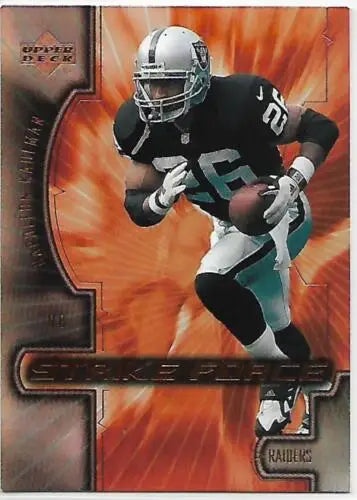 2000 Upper Deck Strike Force Napoleon Kaufman Football Card in Near Mint Condition