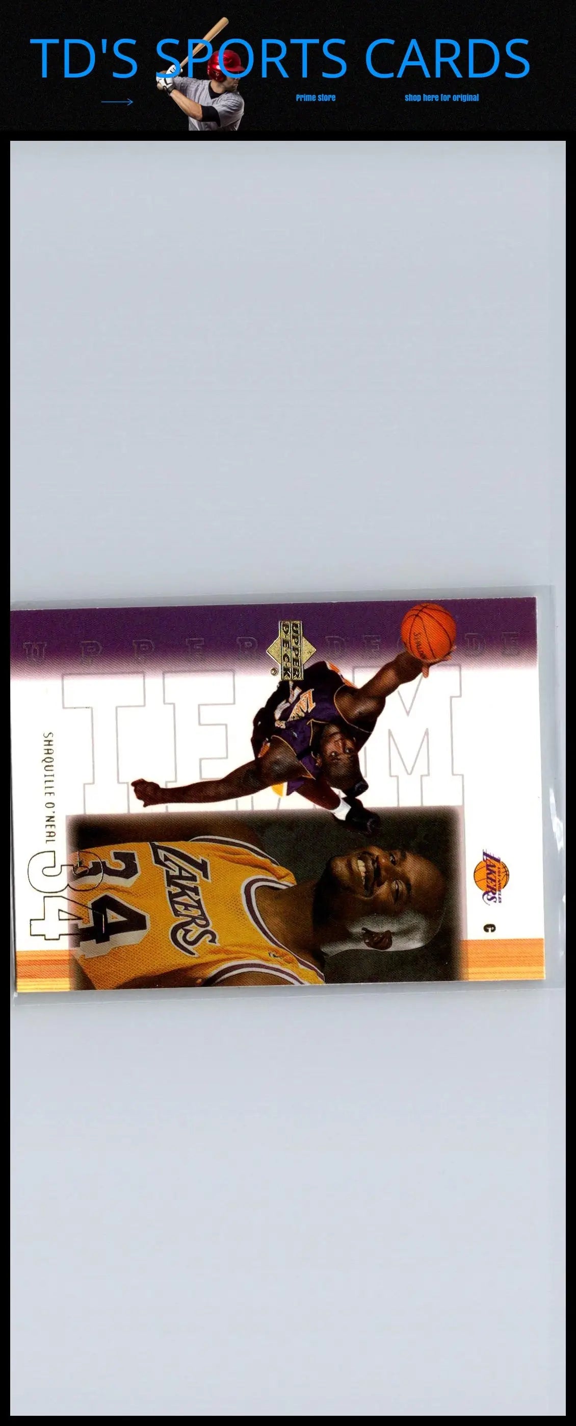 Shaquille O’Neal basketball card from 2001-02 Upper Deck Upper Decade Team UD5