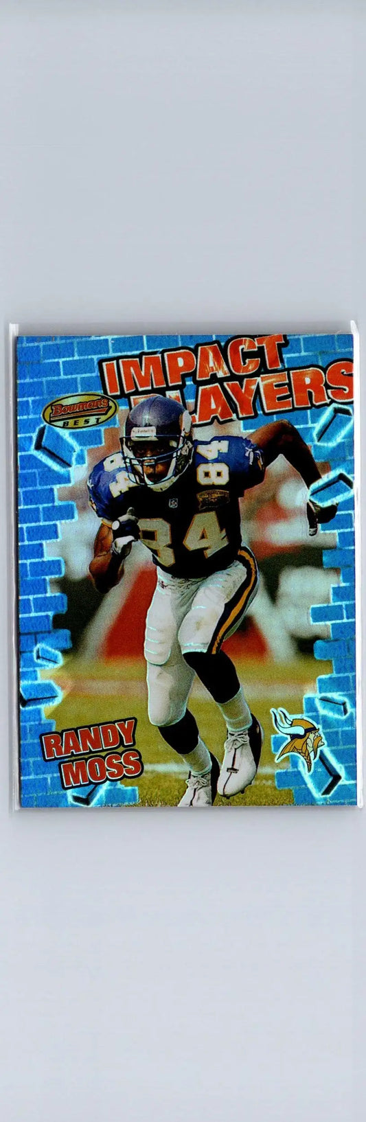 2001 Bowman’s Best Randy Moss Impact Players trading card featuring IP1 Randy Moss impact