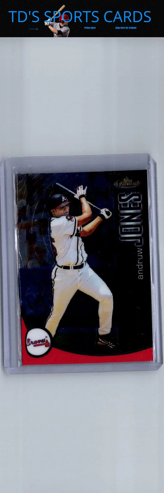 2001 Finest Andruw Jones baseball card featuring Chipper Jones on the front