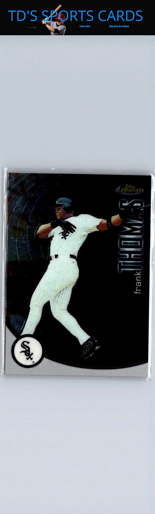 Baseball trading card of Frank Thomas from the Chicago White Sox, 2001 Finest #85