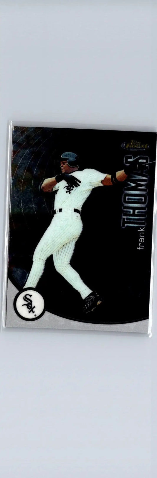 Baseball trading card of Frank Thomas of the Chicago White Sox in batting pose