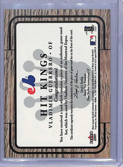 Hit Kings Baseball Card featuring Pepsi logo and NNO Vladimir Guerrero on white background