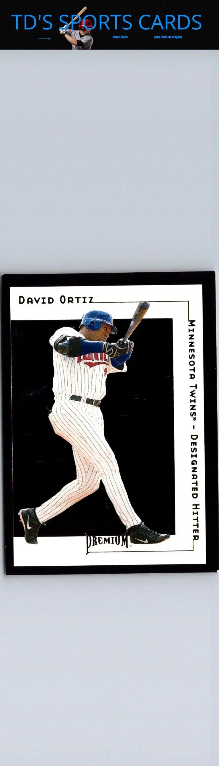 David Ortiz 2001 Fleer Premium #178 trading card showcasing the baseball star