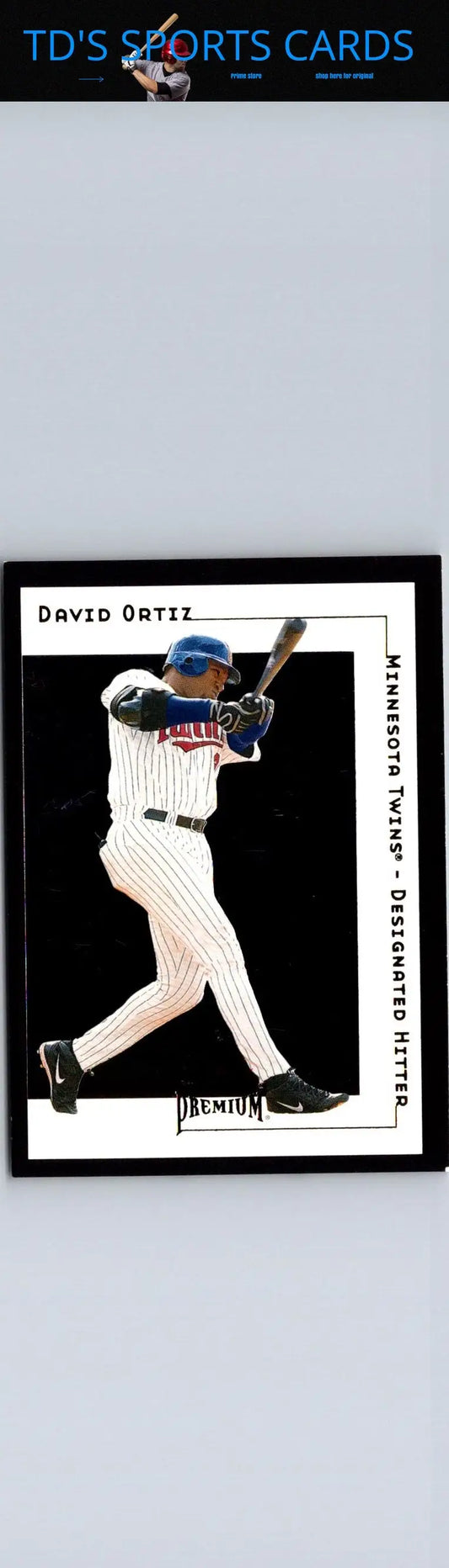 David Ortiz 2001 Fleer Premium #178 trading card showcasing the baseball star