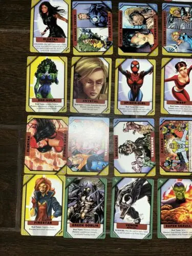 Marvel Recharge trading cards featuring Cyclops and Angel, including foil cards