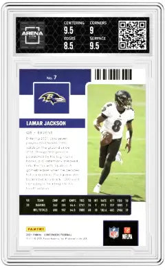 Graded 2001 Panini Contenders Lamar Jackson football card in Football Arena Club