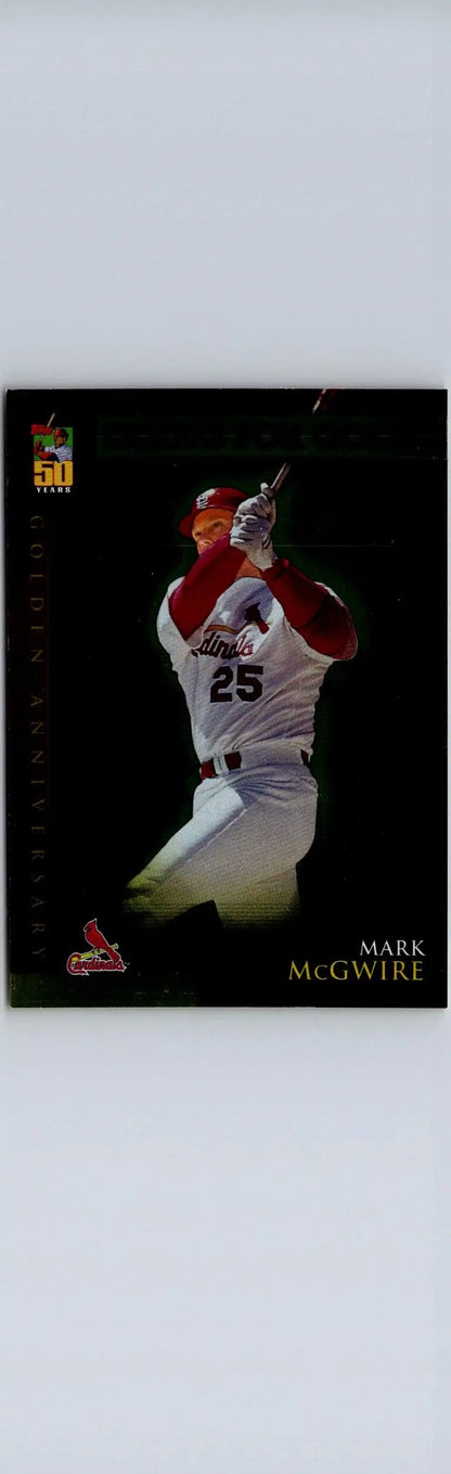 Baseball card featuring Mark McGwire in St. Louis Cardinals uniform from 2001 Topps GA41 Mark McGwire Golden Anniversary