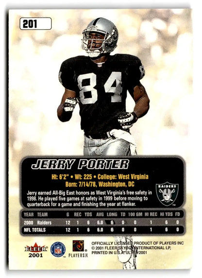 2001 Ultra #201 Jerry Porter - Trading Card