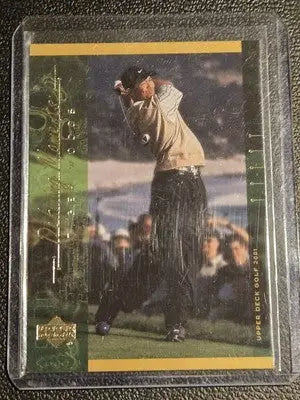 2001 Upper Deck Tiger Woods golf card showcasing Hall of Fame golfer’s collectible card