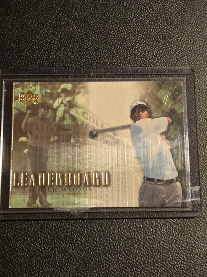 Collectible Tiger Woods golf trading card from 2001 Upper Deck #90
