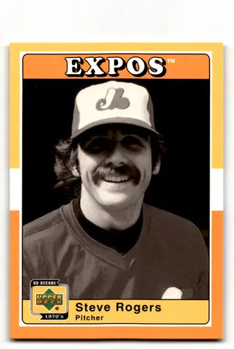Steve Rogers baseball card from 2001 Upper Deck Decade 1970s collection featuring Expos