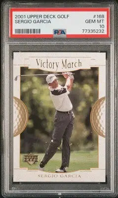 Graded 2001 Upper Deck Golf Sergio Garcia trading card PSA 10 golf sergio garcia