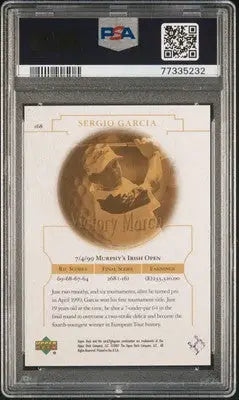 Graded Sergio Garcia Golf Card from 2001 Upper Deck Golf series with PSA 10 value