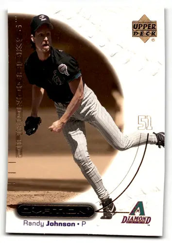 2001 Upper Deck Ovation Randy Johnson baseball card in near mint condition