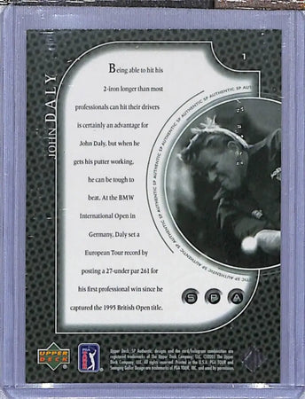 John Daly golf card from 2001 Upper Deck SP Authentic Preview NM-MT