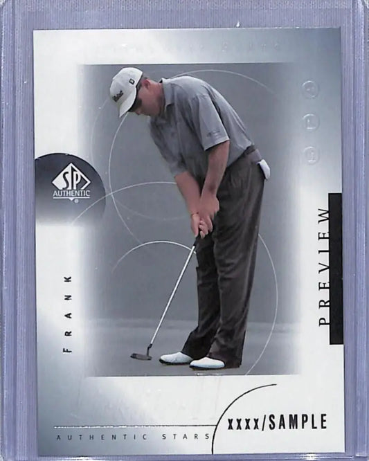 Golf trading card of Frank Lickliter in a putting stance from Upper Deck Authentic Preview