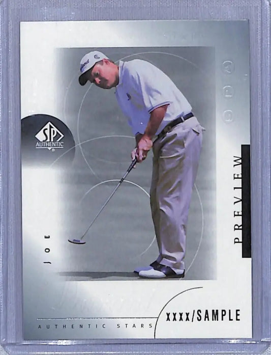 Golf player Joe Durant in putting stance, featured on Upper Deck SP Authentic card