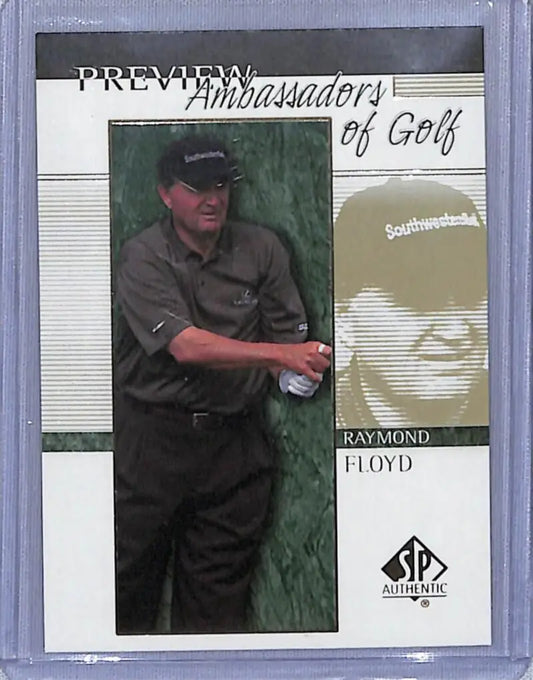Raymond Floyd golf card from 2001 Upper Deck SP Authentic showcasing a golfer’s swing