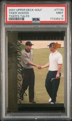 Mint condition 2001 Upper Deck Tiger’s Tales Tiger Woods trading card TT30