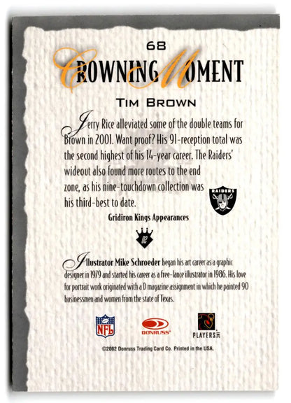 2002 Donruss Gridiron Kings #68 Tim Brown - Trading Card