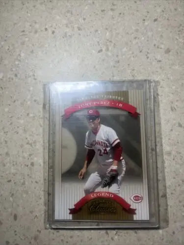 2002 Donruss Timeless Tributes Tony Perez card in protective case for sports trading